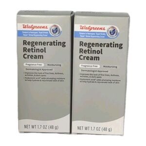 (2) Walgreens Regenerating Retinol Cream Fragrance Free Moisturizing 1.7 oz NEW